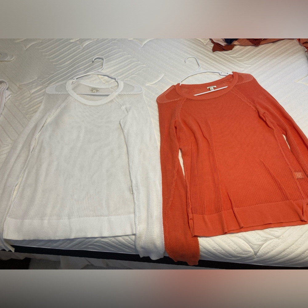 Sonoma Women's Coral and White Sweaters